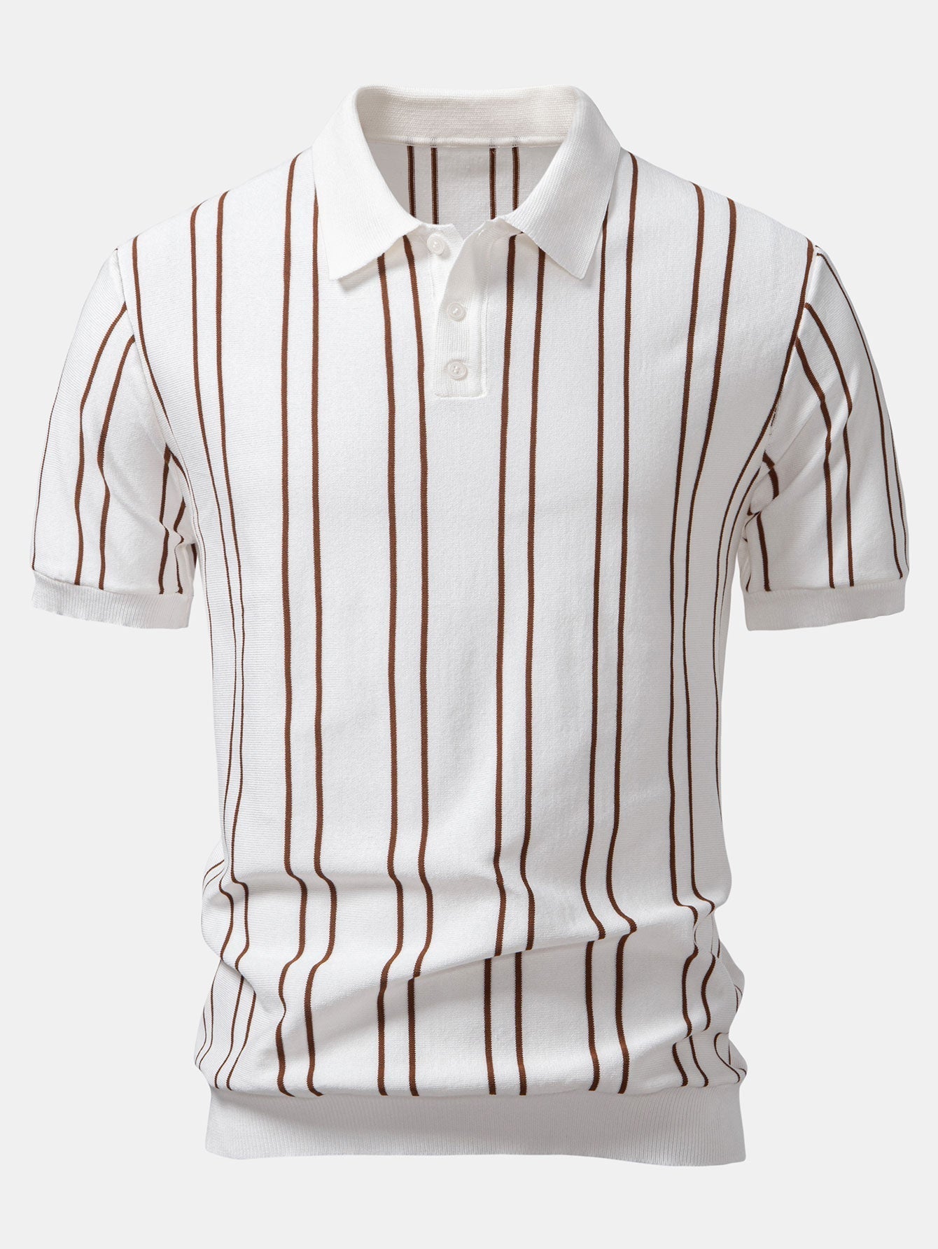 Matthew | Striped Knitted Polo Shirt
