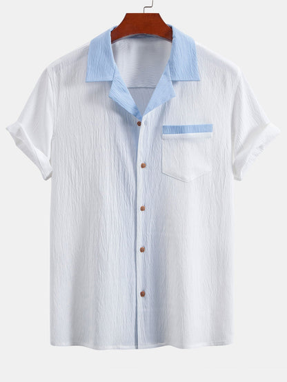 Xenofonte® | Textured Contrast Cuban Shirt