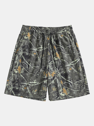Zacchaeus | Forest Camo Print Drawstring Shorts