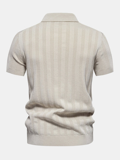 Gavin | Stripe Knit Polo Shirt