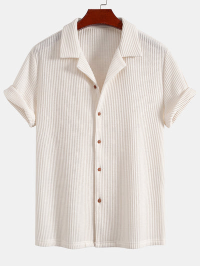 Zachary® | Waffle Button Up Shirt & Straight Leg Linen Pants