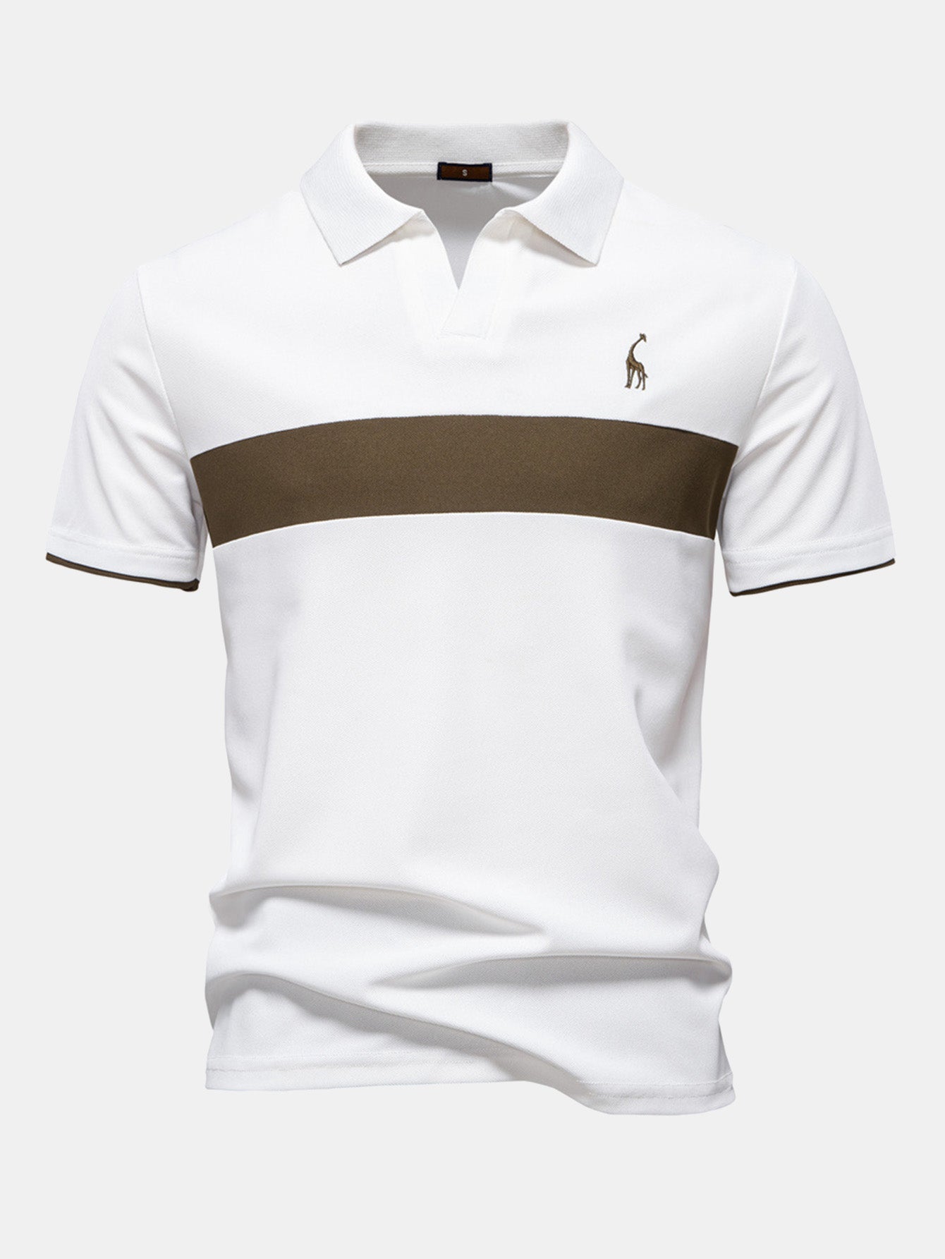 Miles | Contrast Pique V Neck Polo Shirt