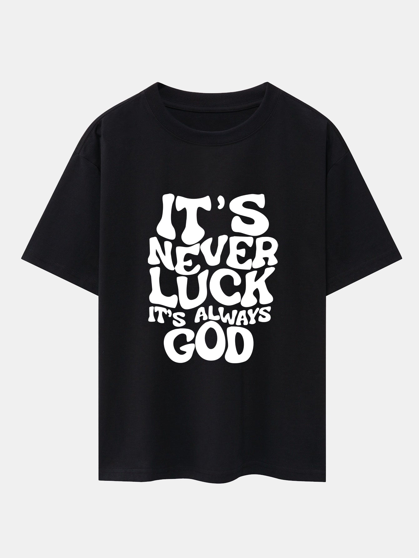 Cristóbal® | God Slogan Print Drop Shoulder Oversize T-Shirt & Drawstring Corduroy Shorts