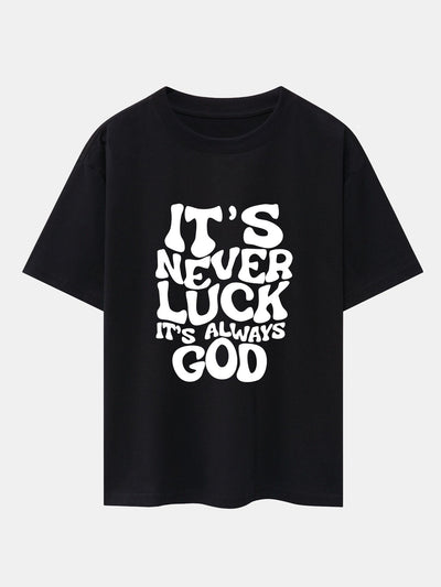 Cristóbal® | God Slogan Print Drop Shoulder Oversize T-Shirt & Drawstring Corduroy Shorts