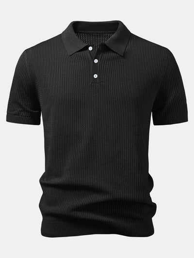 Ryan | Textured Crochet Knitted Polo Shirt