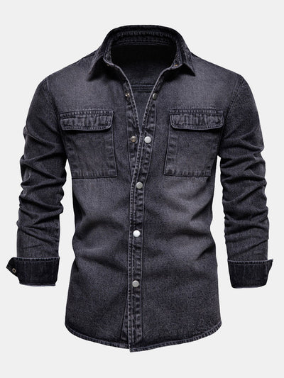 Dexter® | Washed Denim Overshirt With Pockets