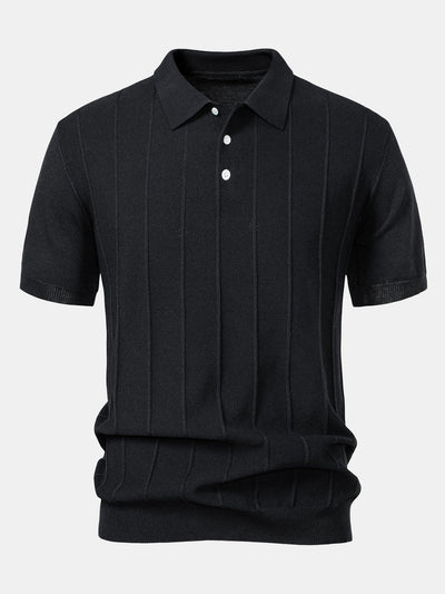 Owen | Stripe Jacquard Knit Polo Shirt