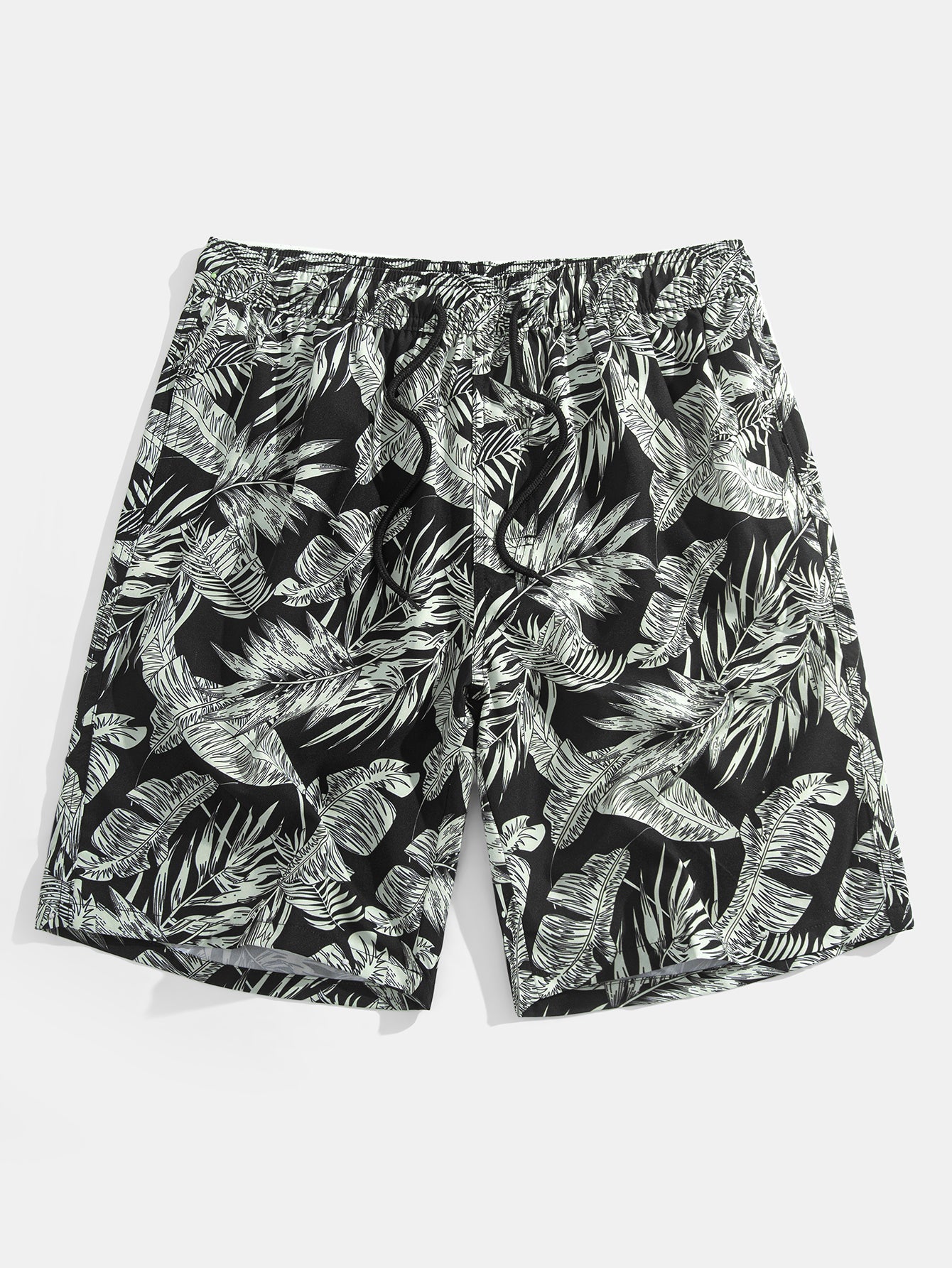 Luca® | Tropical Plants Print Button Up Shirt & Drawstring Swim Shorts