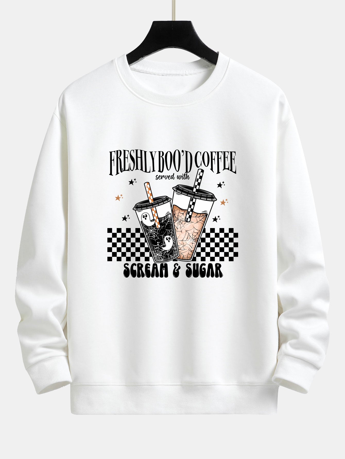 Bertrán® | Freshly Boo¡¯d Coffee Halloween Print Relax Fit Sweatshirt