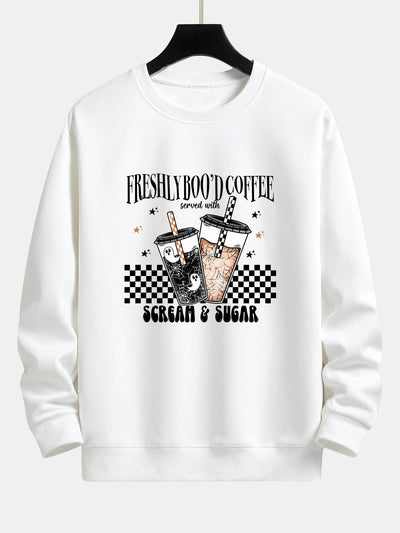 Bertrán® | Freshly Boo¡¯d Coffee Halloween Print Relax Fit Sweatshirt