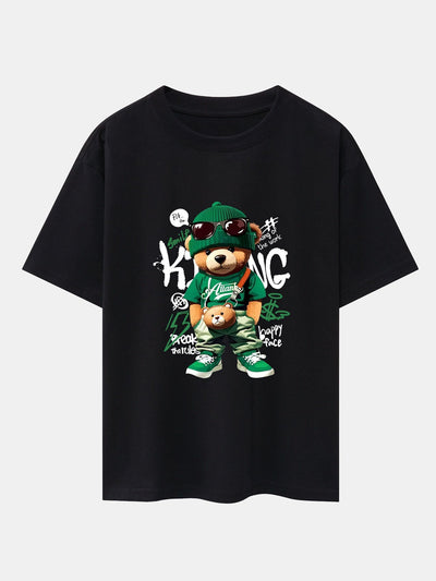 Micaías® | Graffiti Bear Print Drop Shoulder Oversize T-Shirt