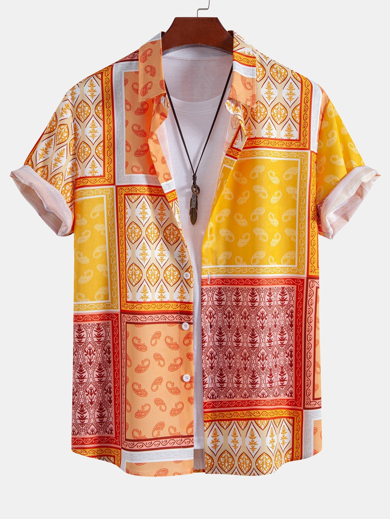 Magnus® | Paisley Border Button Up Shirt