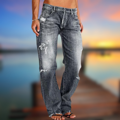 Ernesto® | Women's Casual Jeans With Tear