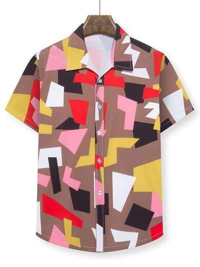 Artemi® | Geometry Print Button Up Shirt