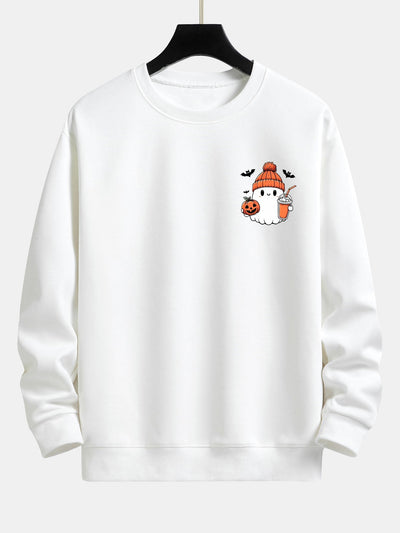 Braulio® | Halloween Ghost Pumpkin Print Relax Fit Sweatshirt