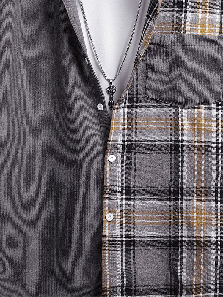 Allyn® | Corduroy Check Patchwork Shirt