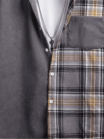 Allyn® | Corduroy Check Patchwork Shirt