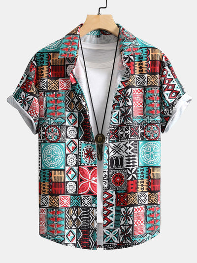 Greg® | Tile Patchwork Print Button Up Shirt