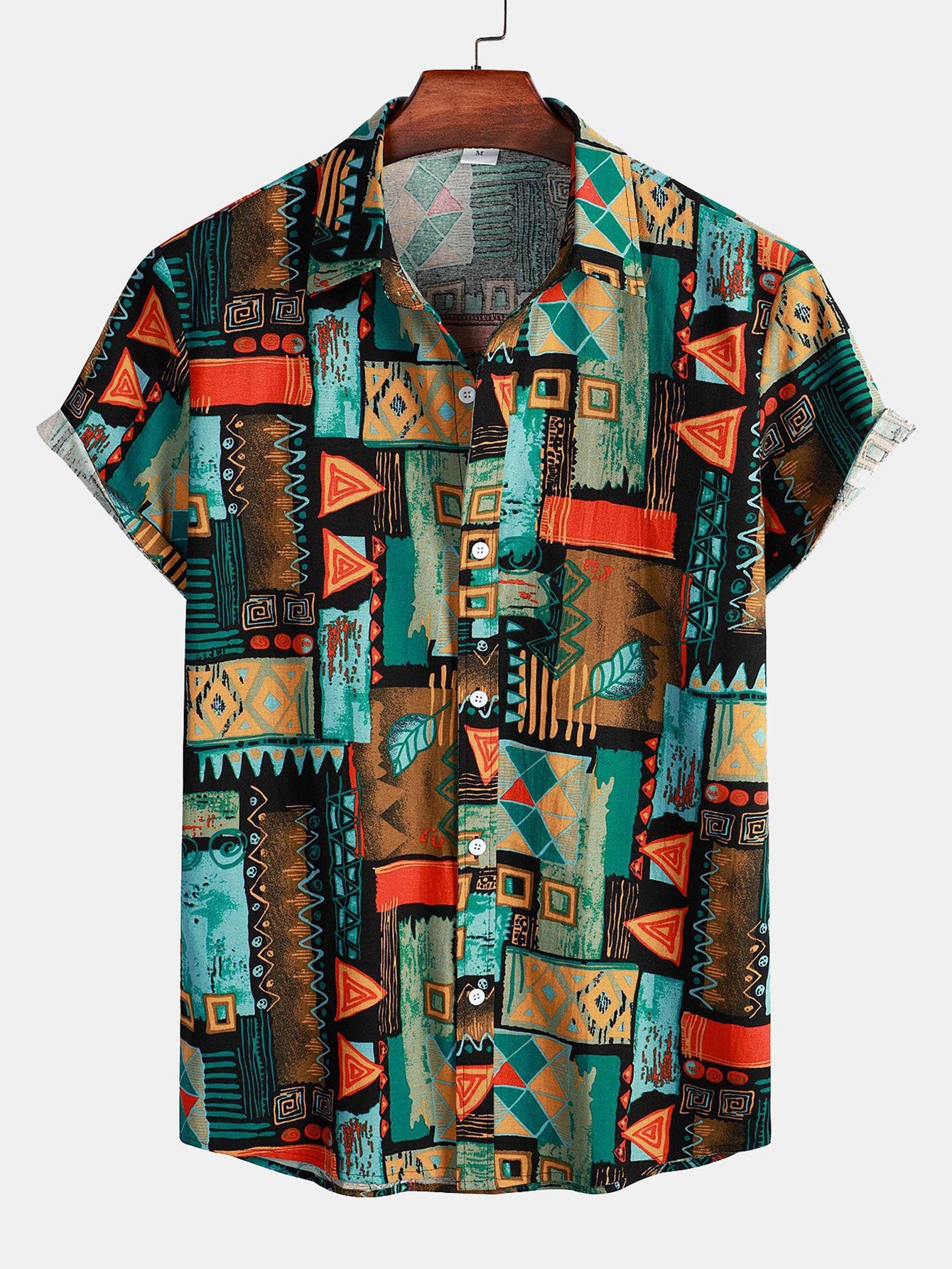 Kristian® | Tribal Geometry Print Button Up Shirt