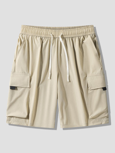 Florentine | Solid Drawstring Cargo Shorts