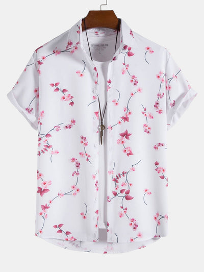 Amor® | Cherry Blossom Print Button Up Shirt