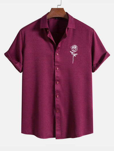 Armantino® | Rose Print Short Sleeve Shirts