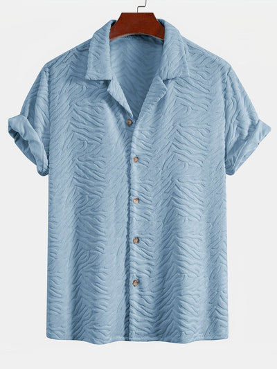 Alfread® | Animal Texture Terry Cuban Shirt & Straight Leg Linen Pants