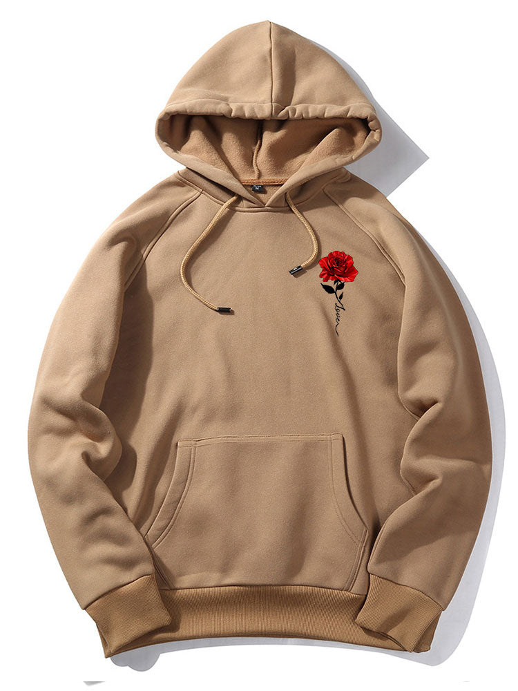 Xzavier | Rose Love Print Hoodie