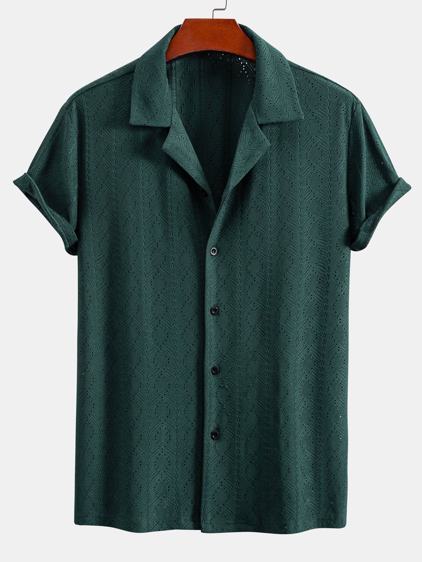 Zacarías® | Muscle Fit Diamond Texture Cuban Shirt