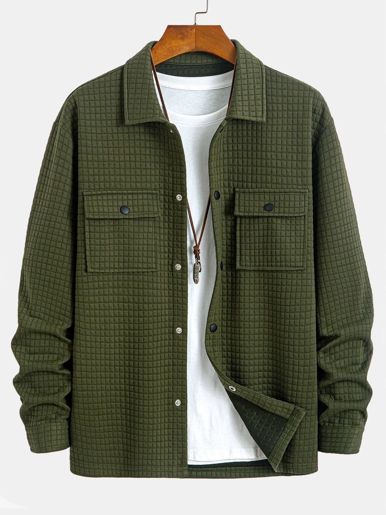 Ahmik® | Quilted Waffle Jacquard Overshirt