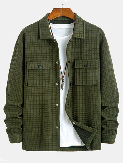 Ahmik® | Quilted Waffle Jacquard Overshirt