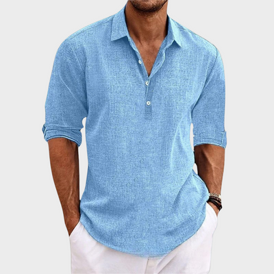 Kemen® | Casual Shirt In Cotton And Linen With Long Sleeves