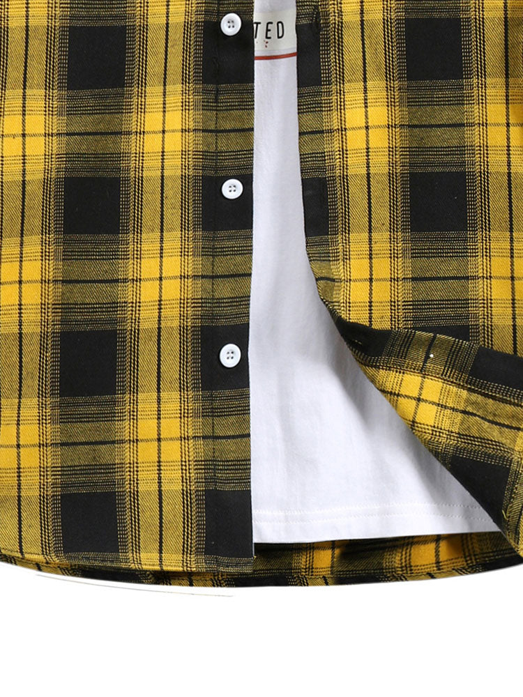 Armani® | Plaid Button Front Hooded Shirt