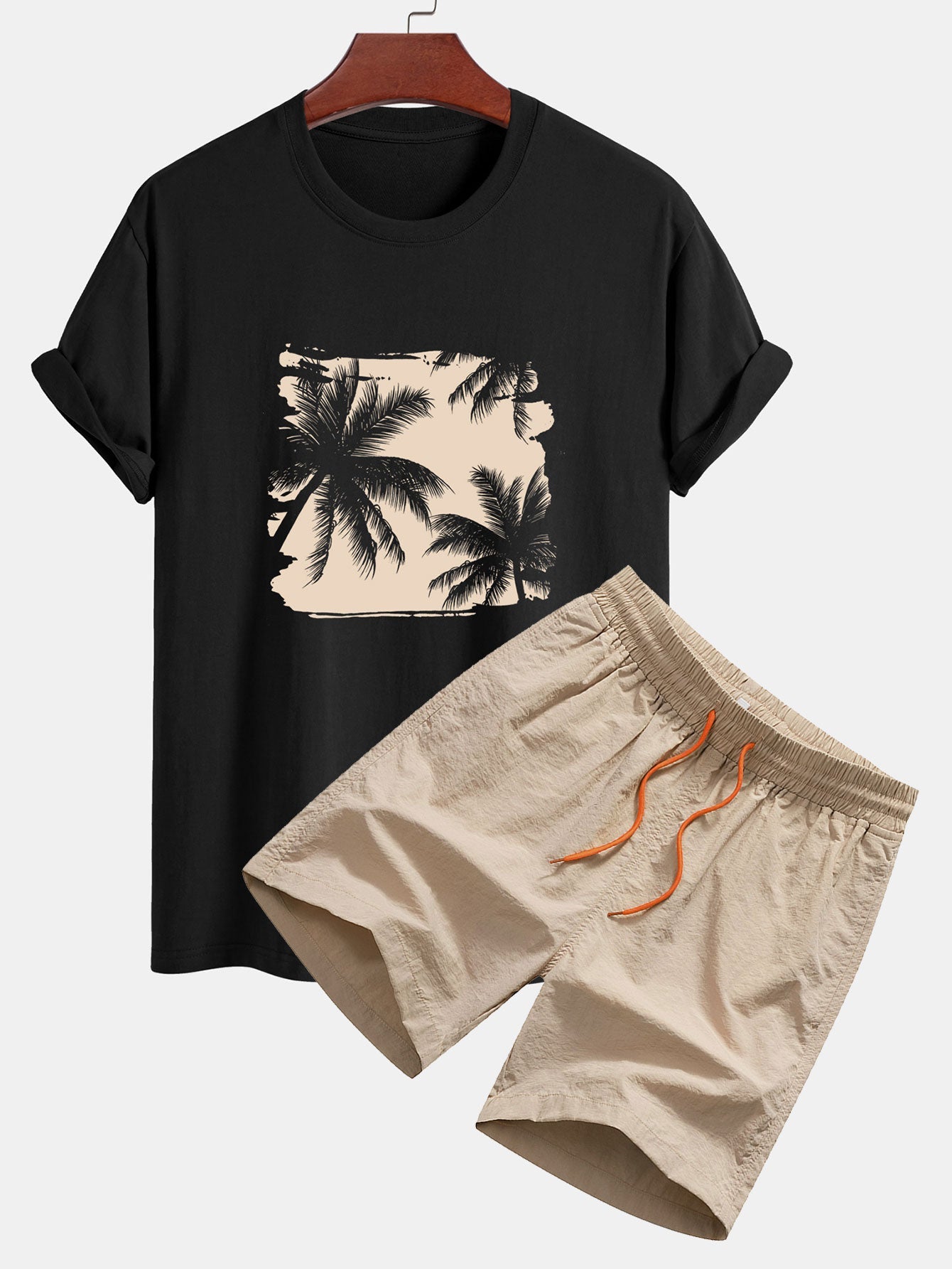 Cole® | Regular Fit Palm Trees Silhouette Print Cotton T-Shirt & Swim Shorts