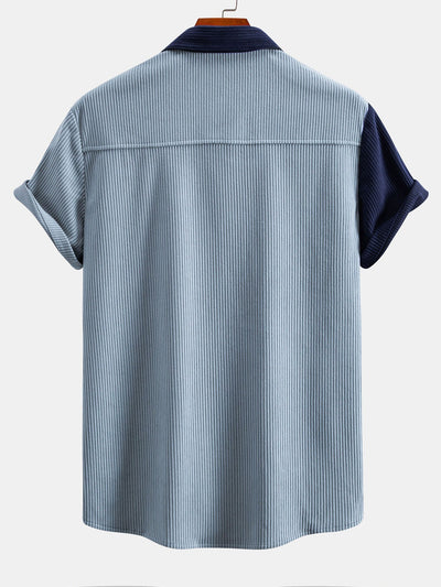 Lot® | Short Sleeve Corduroy Patchwork Shirt