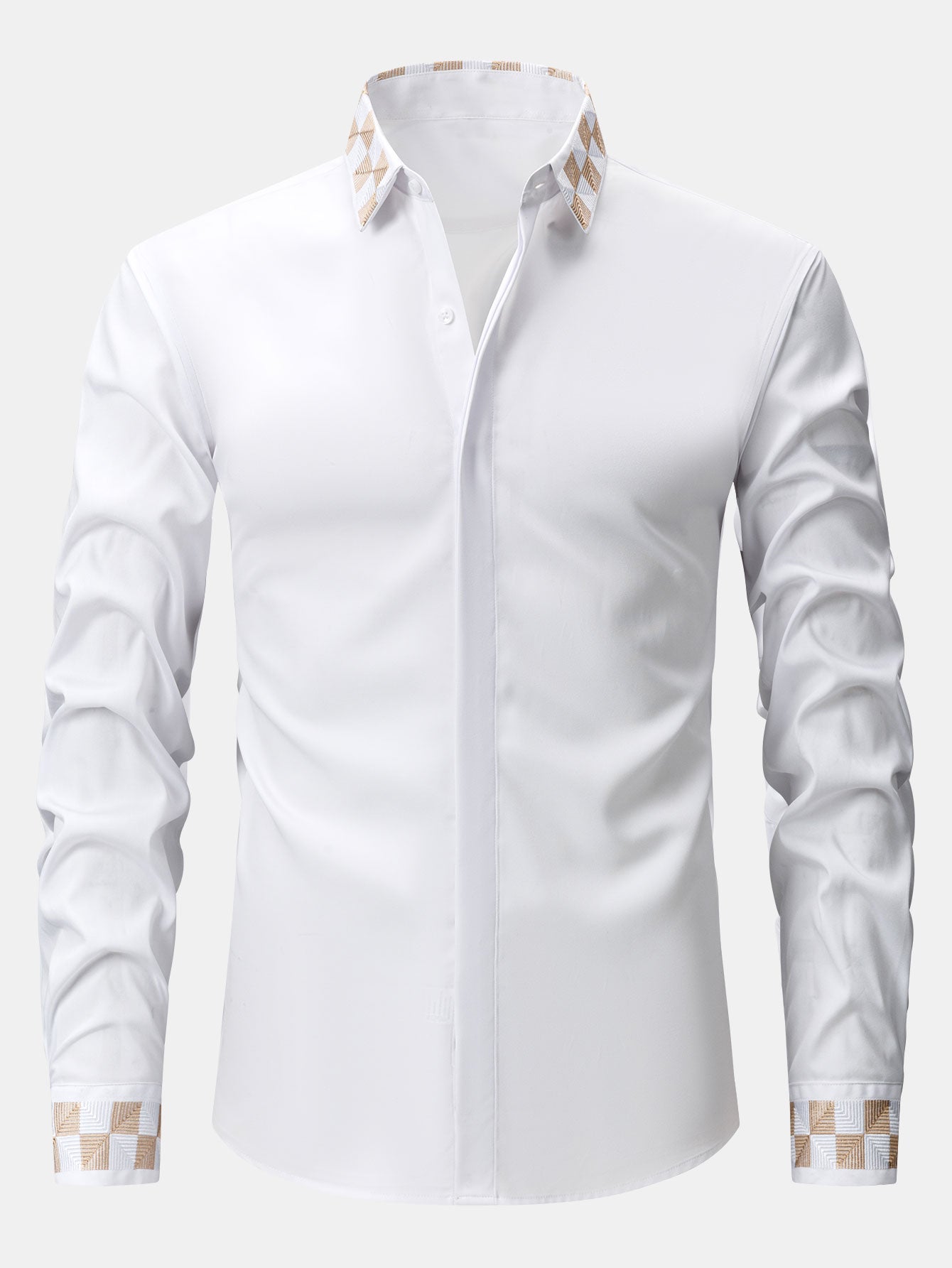 Laban® | Long Sleeve Embroidered Hidden Buttons Placket Shirt