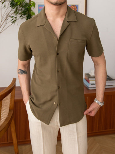 Bharani® | MV Old Money Knitted Cuban Collar Shirt