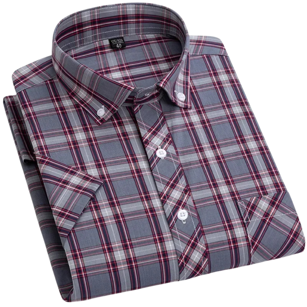 Mason | Cotton Short Sleeved Checkered Shirt