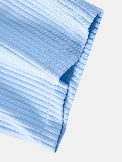 Vittorio® | Defined Style: Ribbed Muscle Fit Shirt With Deep Cuban Collar