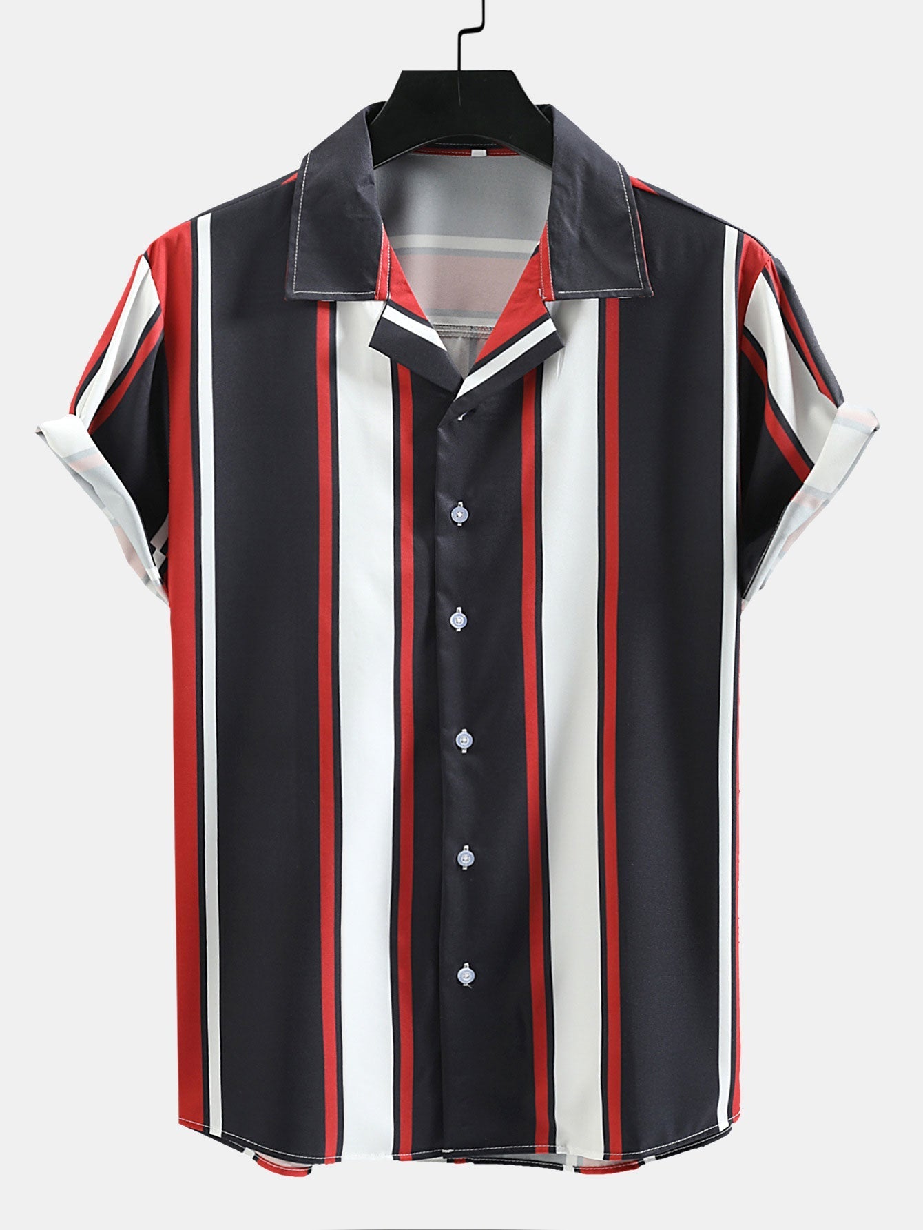 Arwa® | Revere Collar Striped Print Shirt
