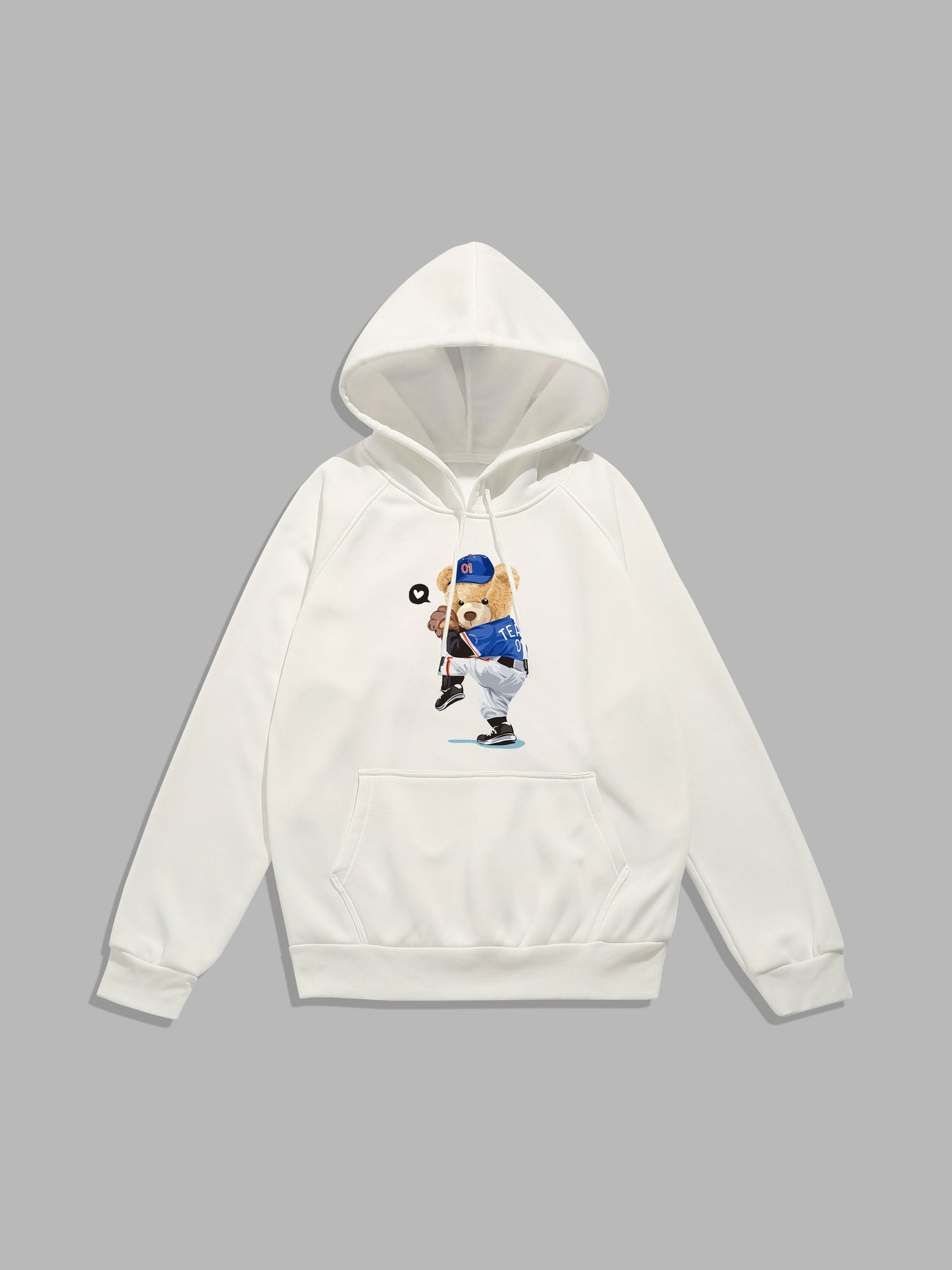 Perry | Baseball Bear Print Hoodie