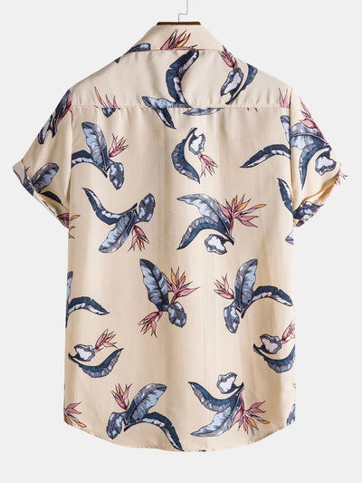 Alexei® | Tropical Plants Print Button Up Shirt