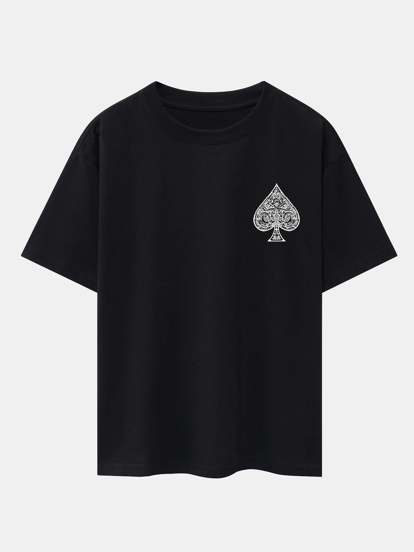 Ahab® | Ace Of Spades Print Drop Shoulder Oversize T-Shirt