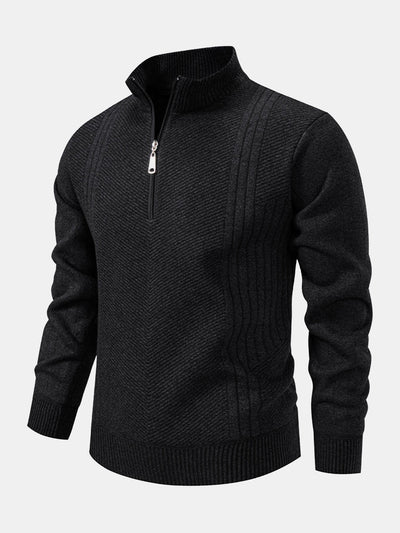 Aureliano® | Stripe Quarter Zip Sweater
