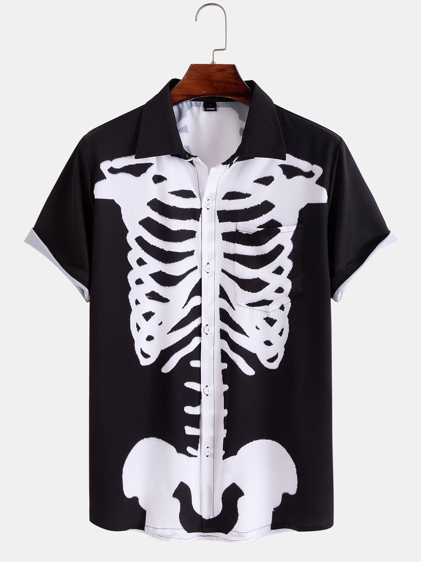 Artie® | Skeleton Print Button Up Shirt
