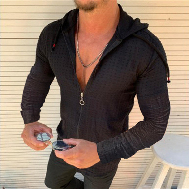 Kade® | Casual Long-Sleeved Men'S Shirt With Hood And Zip
