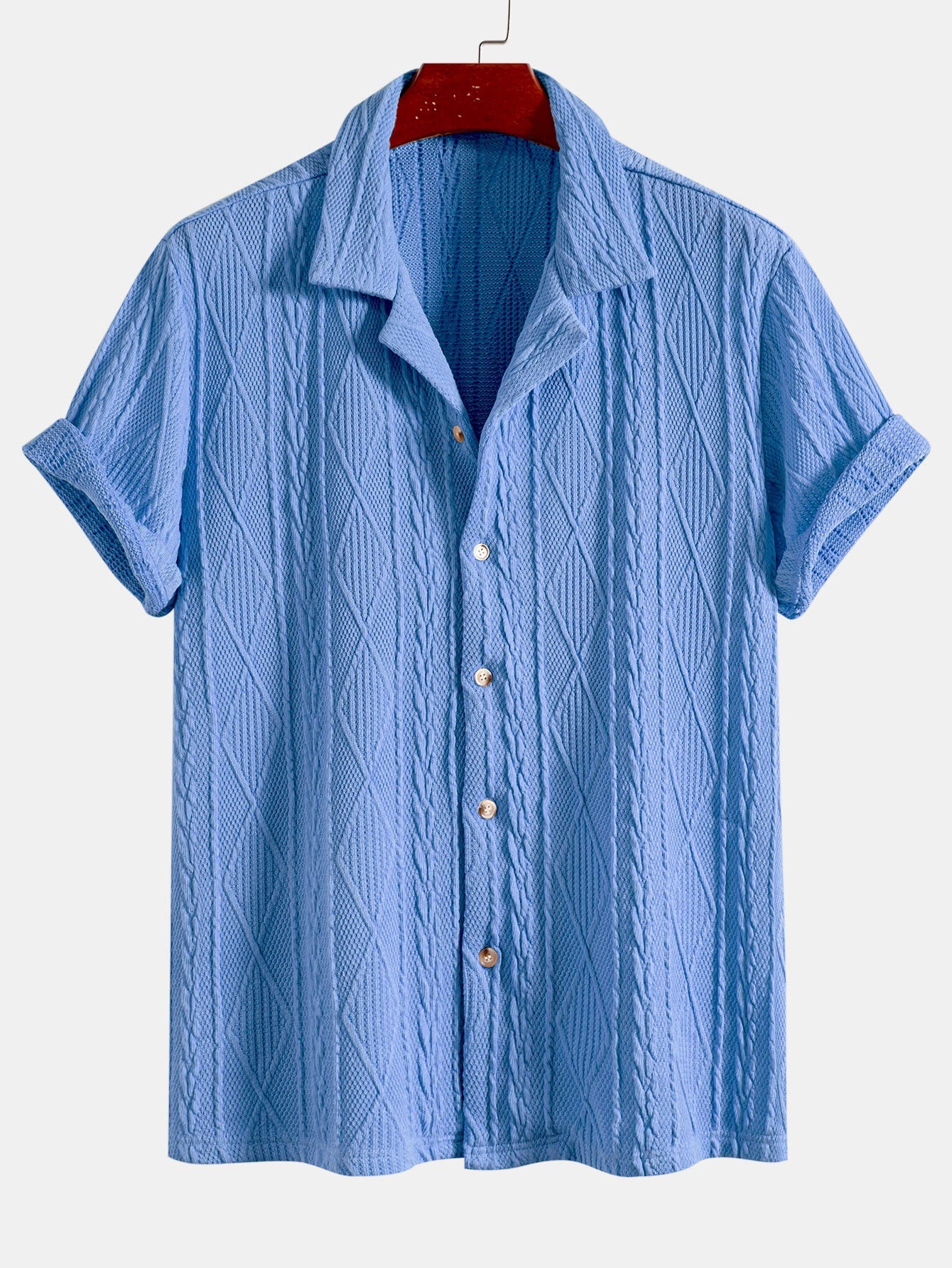 Akim® | Knitted Geometric Textured Cuban Shirt