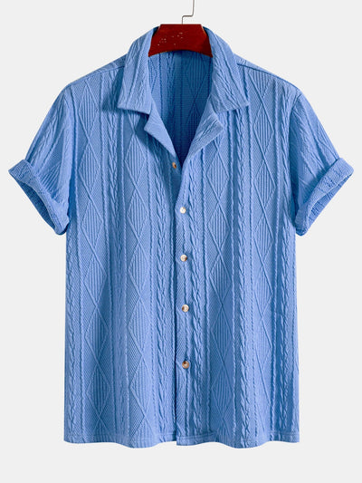 Akim® | Knitted Geometric Textured Cuban Shirt