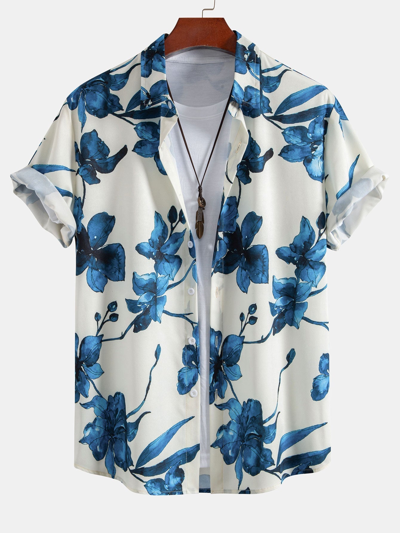 Madoc® | Ink Floral Print Button Up Shirt
