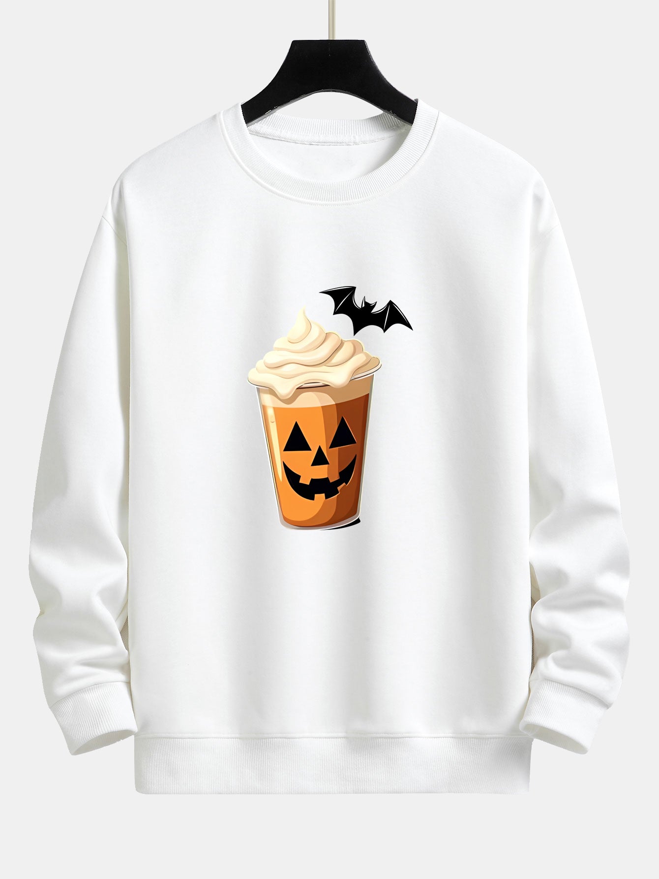 Celestino® | Halloween Pumpkin Drink Print Relax Fit Sweatshirt
